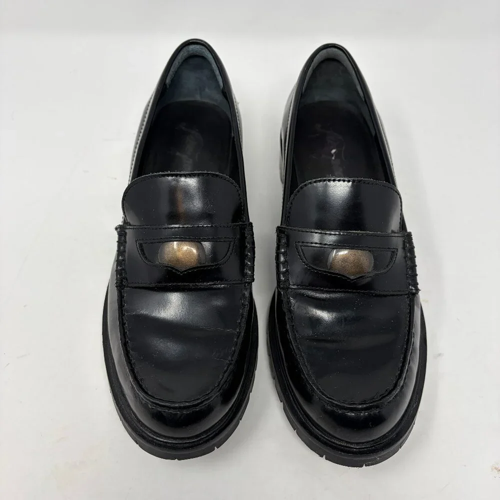 Free People women's Liv Penny Loafers shoes black 38.5 $138 - Picture 2 of 12